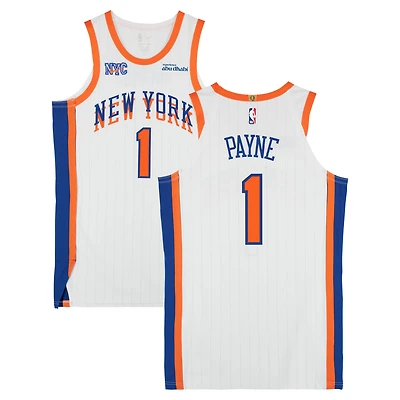 Cameron Payne New York Knicks Game-Used #1 White Nike City Edition Jersey vs. Washington Wizards on March 22, 2025 - Size 46+4