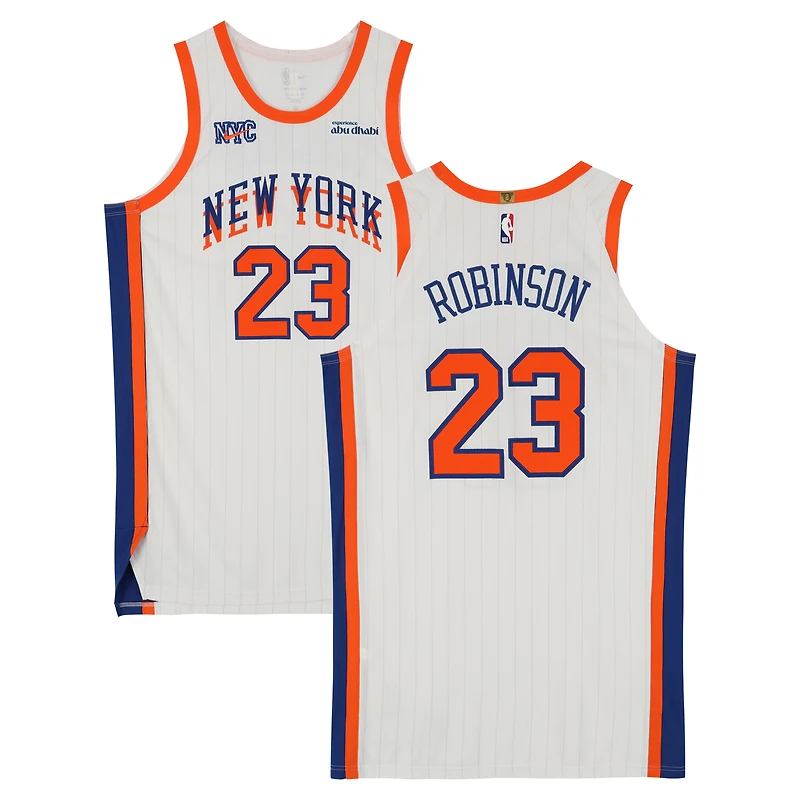 Mitchell Robinson New York Knicks Game-Used #23 White Nike City Edition Jersey vs. Phoenix Suns on April 6, 2025 - Size 52+6