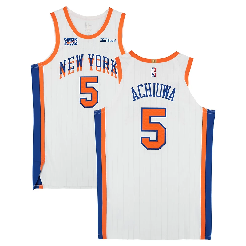 Precious Achiuwa New York Knicks Game-Used #5 White Nike City Edition Jersey vs. Washington Wizards on March 22, 2025 - Size 50+4