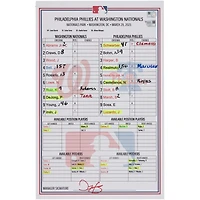 Washington Nationals Game-Used Lineup Card vs. Philadelphia Phillies on March 29, 2025