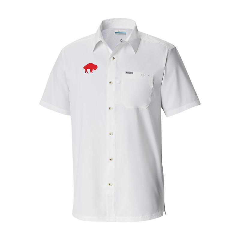Men's Columbia Buffalo Bills Slack Tide Omni-Wick Throwback Logo Button-Up Camp Shirt