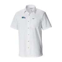 Men's Columbia Seattle Seahawks Slack Tide Omni-Wick Throwback Logo Button-Up Camp Shirt