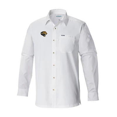 Men's Columbia White Jacksonville Jaguars Slack Tide Omni-Wick Long Sleeve Button-Up Camp Shirt