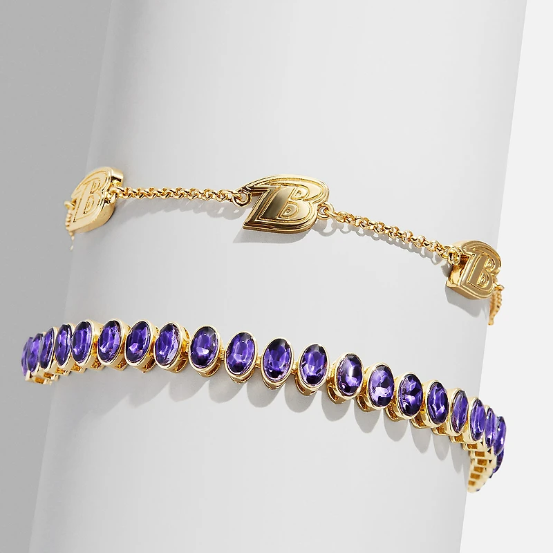 BaubleBar Baltimore Ravens Set of Two Tennis Bracelets