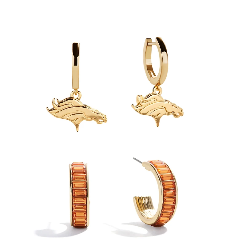 BaubleBar Denver Broncos Baguette Hoop Earring Set of 2