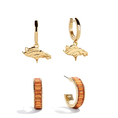 BaubleBar Denver Broncos Baguette Hoop Earring Set of 2