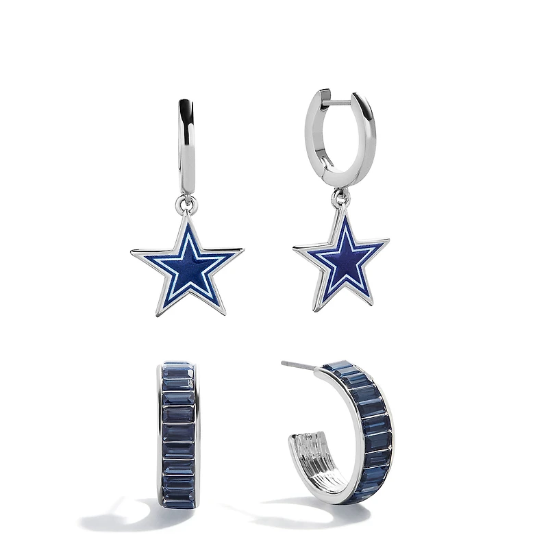 BaubleBar Dallas Cowboys Baguette Hoop Earring Set of 2