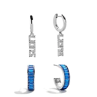 BaubleBar Detroit Lions Baguette Hoop Earring Set of 2