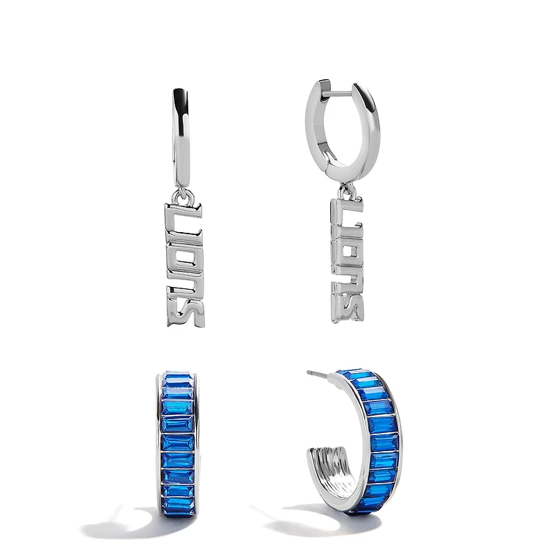 BaubleBar Detroit Lions Baguette Hoop Earring Set of 2