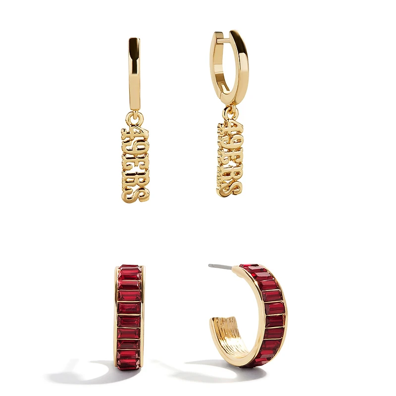 BaubleBar San Francisco 49ers Baguette Hoop Earring Set of 2