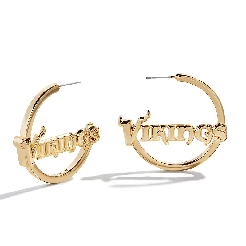 BaubleBar Minnesota Vikings Wordmark Hoop Earrings