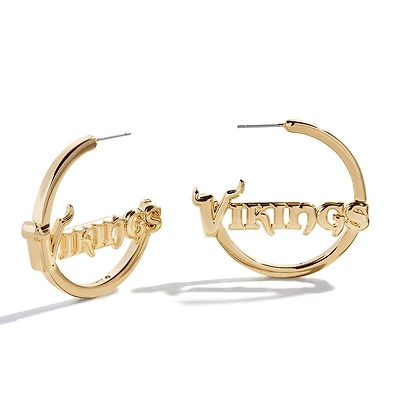 BaubleBar Minnesota Vikings Wordmark Hoop Earrings