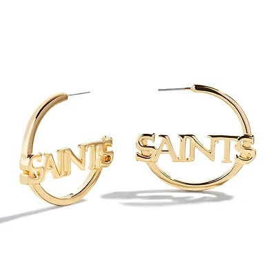 BaubleBar New Orleans Saints Wordmark Hoop Earrings