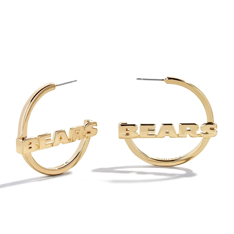 BaubleBar Chicago Bears Wordmark Hoop Earrings