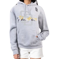Women's G-III 4Her by Carl Banks Heather Gray San Diego Padres Shadow Logo Graphic Pullover Hoodie
