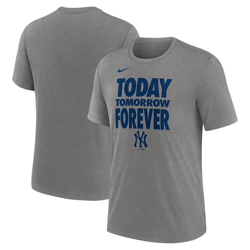 Men's Nike Heather Gray New York Yankees Local Hometown Tri-Blend T-Shirt