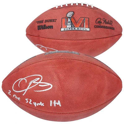 Odell Beckham Jr. Los Angeles Rams Autographed Super Bowl LVI Wilson Duke Football with "2 Rec, 52 Yards, 1 TD" Inscription