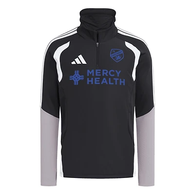 Men's adidas  Black FC Cincinnati Competition Winterized Hooded Quarter-Zip Top