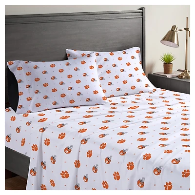 Pegasus Clemson Tigers Four-Piece Full Sheet Set