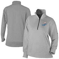 Women's Columbia Gray Los Angeles Dodgers Birchwood Hills Quarter-Zip Pullover