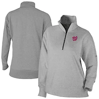 Women's Columbia Gray Washington Nationals Birchwood Hills Quarter-Zip Pullover