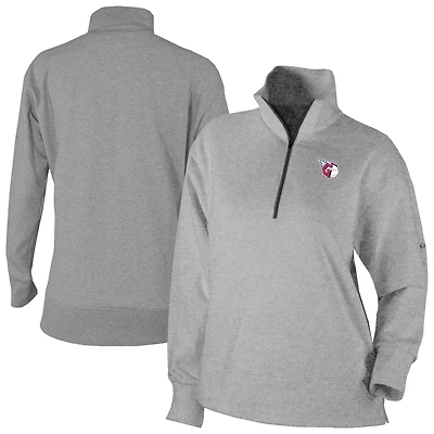 Women's Columbia Gray Cleveland Guardians Birchwood Hills Quarter-Zip Pullover