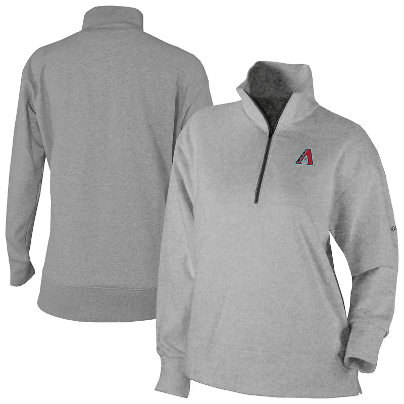 Women's Columbia Gray Arizona Diamondbacks Birchwood Hills Quarter-Zip Pullover