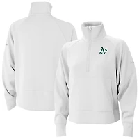 Women's Columbia White Athletics Wickhams Hills Raglan Omni-Wick Quarter-Zip Pullover
