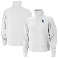 Women's Columbia White Tampa Bay Rays Wickhams Hills Raglan Omni-Wick Quarter-Zip Pullover