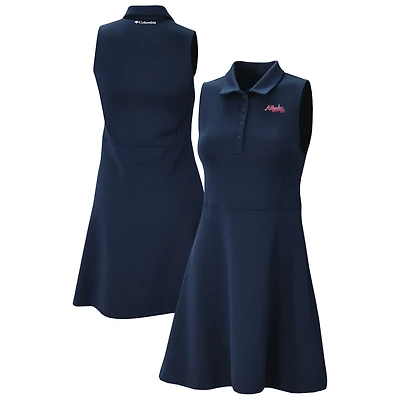 Women's Columbia Navy Atlanta Braves Omni-Wick Polo Match Dress