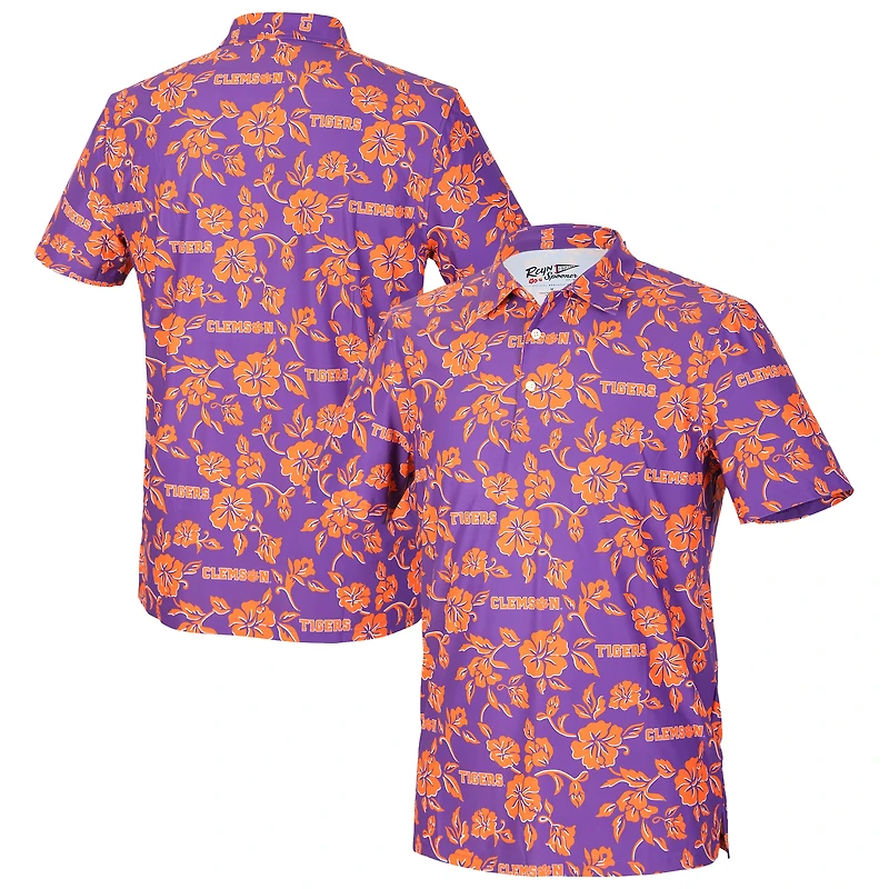 Men's Reyn Spooner Purple Clemson Tigers Pua Performance Polo