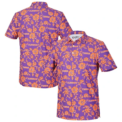 Men's Reyn Spooner  Purple Clemson Tigers Pua Performance Polo