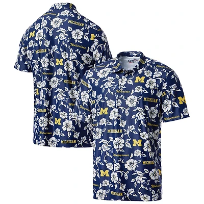 Men's Reyn Spooner  Navy Michigan Wolverines Pua Performance Polo