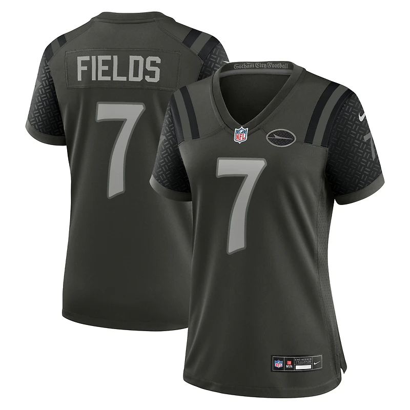 Women's Nike Justin Fields Gotham Green New York Jets 2025 Rivalries Collection Game Jersey