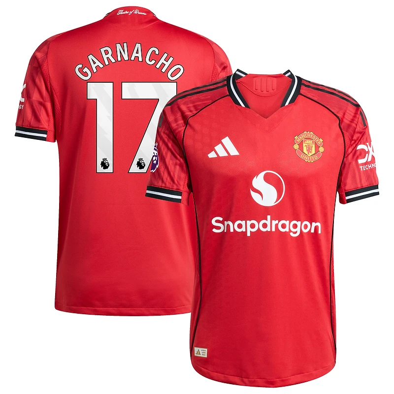 Men's adidas Alejandro Garnacho Red Manchester United Home 2025/26 Authentic Player Jersey