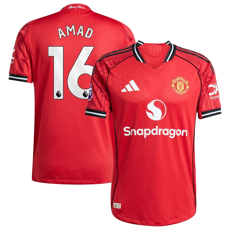 Men's adidas Amad Diallo Red Manchester United Home 2025/26 Authentic Player Jersey
