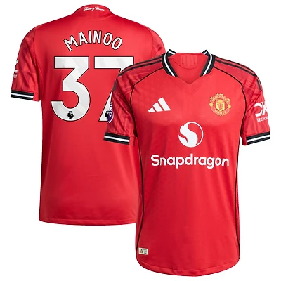 Men's adidas Kobbie Mainoo Red Manchester United Home 2025/26 Authentic Player Jersey