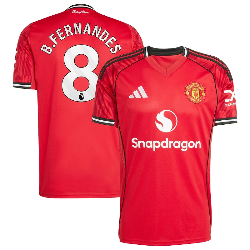 Men's adidas Bruno Fernandes Red Manchester United Home 2025/26 Replica Player Jersey