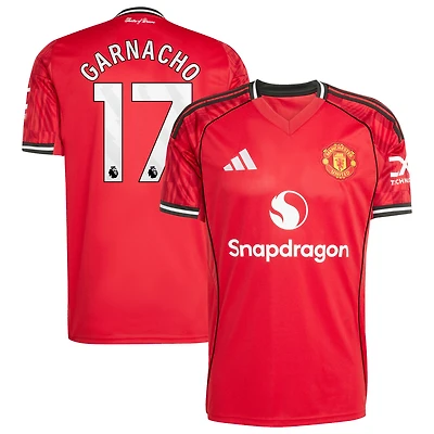 Men's adidas Alejandro Garnacho Red Manchester United Home 2025/26 Replica Player Jersey
