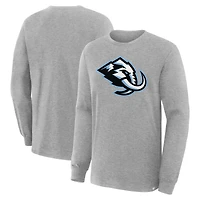 Men's Fanatics  Heather Gray Utah Mammoth Primary Logo Legacy Long Sleeve T-Shirt