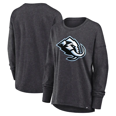 Women's Fanatics  Heather Charcoal Utah Mammoth Primary Logo Legacy Long Sleeve T-Shirt