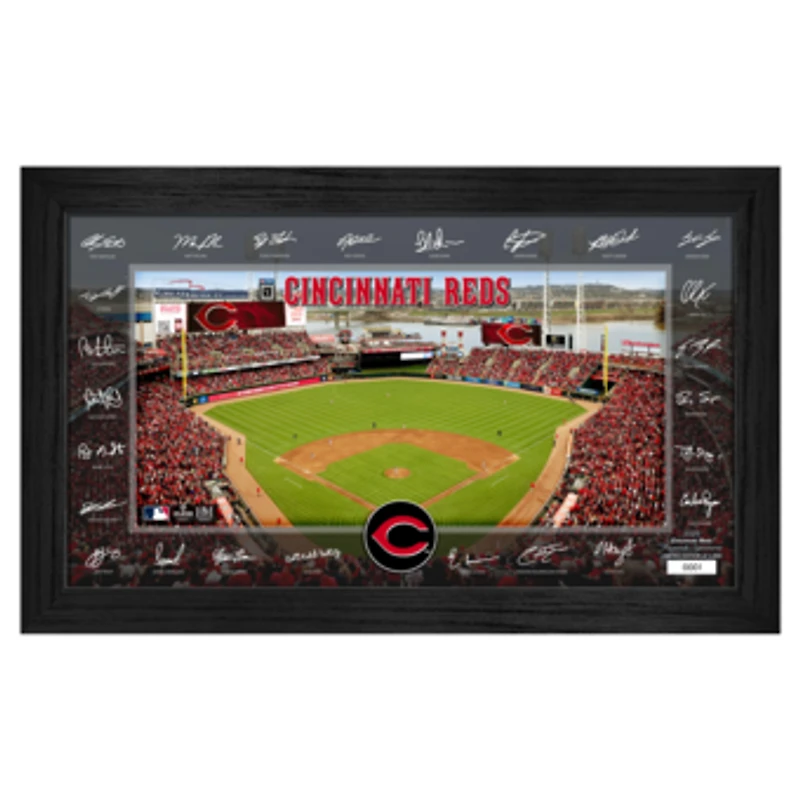 Highland Mint Cincinnati Reds Framed 12" x 20" 2025 Signature Field Photograph - Facsimile Signatures - Limited Edition of 5,000