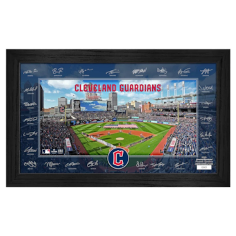 Highland Mint Cleveland Guardians Framed 12" x 20" 2025 Signature Field Photograph - Facsimile Signatures - Limited Edition of 5,000