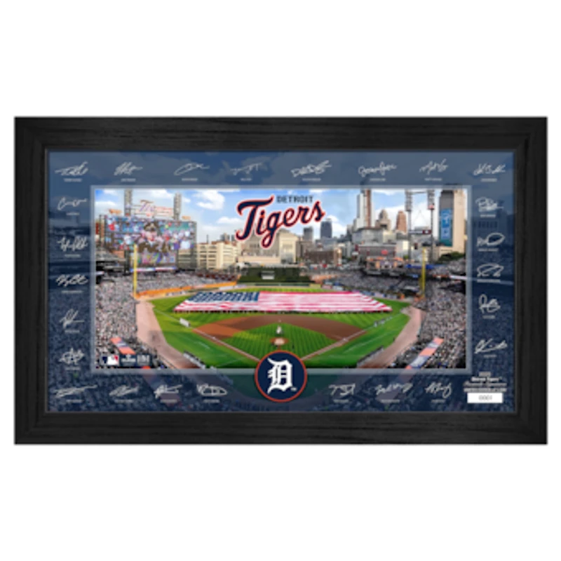 Highland Mint Detroit Tigers Framed 12" x 20" 2025 Signature Field Photograph - Facsimile Signatures - Limited Edition of 5,000