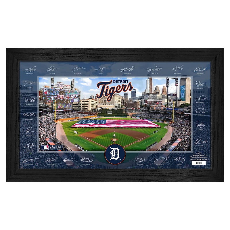 Highland Mint Detroit Tigers Framed 12" x 20" 2025 Signature Field Photograph - Facsimile Signatures - Limited Edition of 5,000