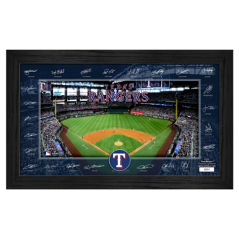 Highland Mint Texas Rangers Framed 12" x 20" 2025 Signature Field Photograph - Facsimile Signatures - Limited Edition of 5,000