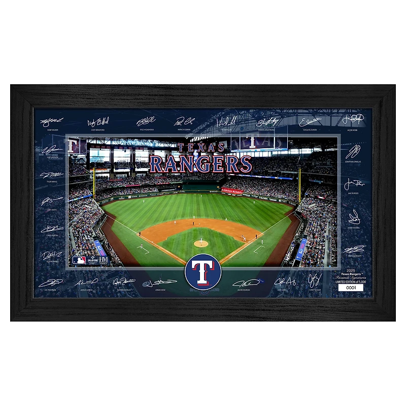 Highland Mint Texas Rangers Framed 12" x 20" 2025 Signature Field Photograph - Facsimile Signatures - Limited Edition of 5,000