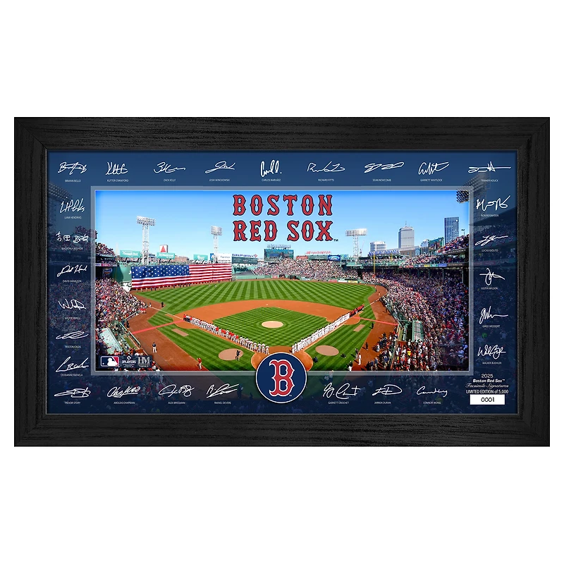 Highland Mint Boston Red Sox Framed 12" x 20" 2025 Signature Field Photograph - Facsimile Signatures - Limited Edition of 5,000