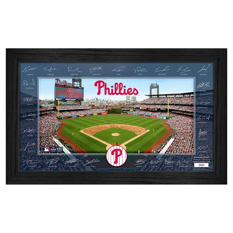 Highland Mint Philadelphia Phillies Framed 12" x 20" 2025 Signature Field Photograph - Facsimile Signatures - Limited Edition of 5,000