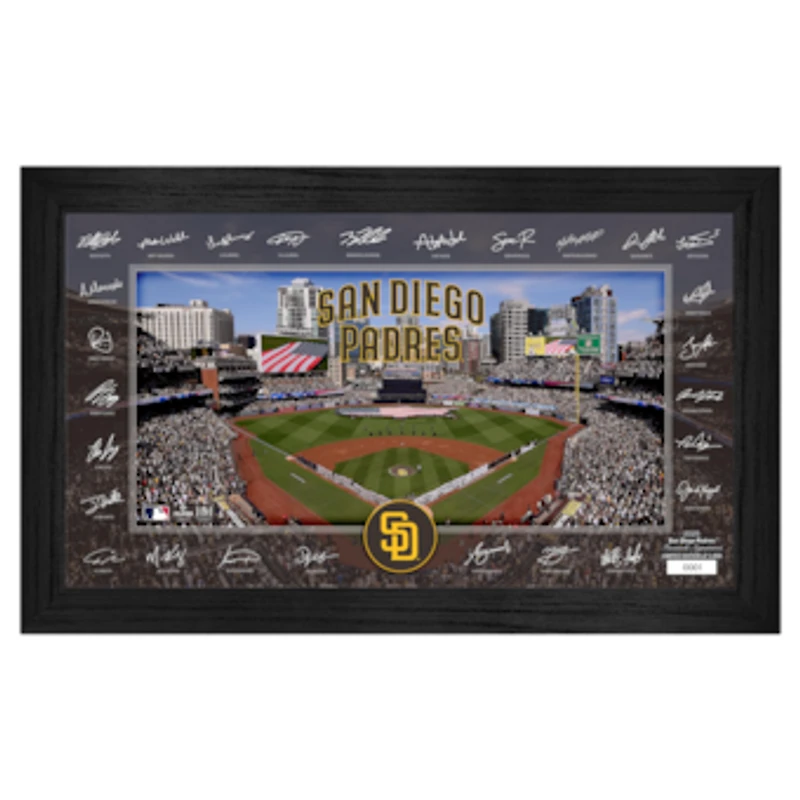 Highland Mint San Diego Padres Framed 12" x 20" 2025 Signature Field Photograph - Facsimile Signatures - Limited Edition of 5,000